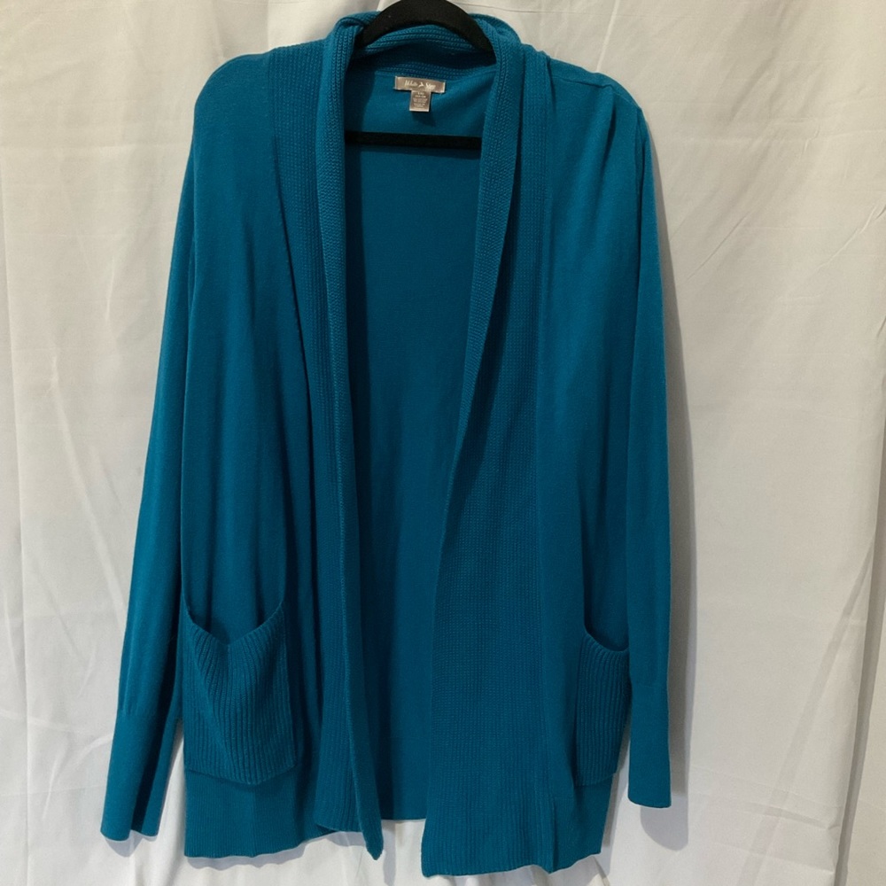 White Stag Women’s Lightweight Long Sleeve Sweater Cardigan Size Large Teal